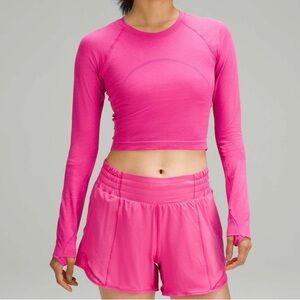 Lululemon Swiftly Tech Long Sleeve Crop Top Pink